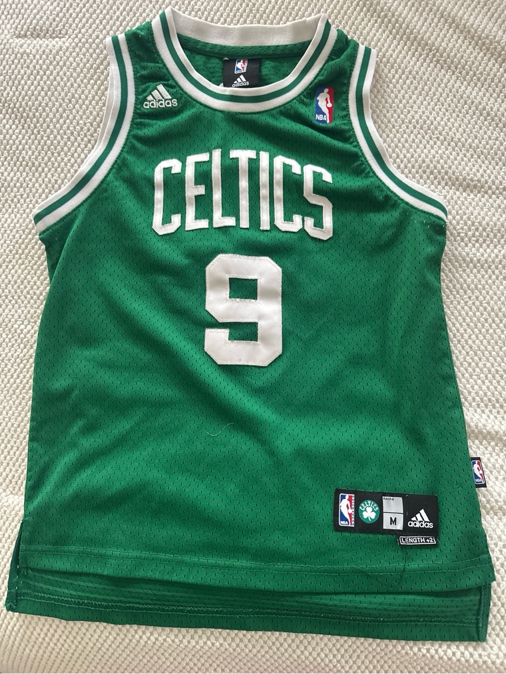 adidas Green and White Boston Celtics Mesh Jersey (Size M)